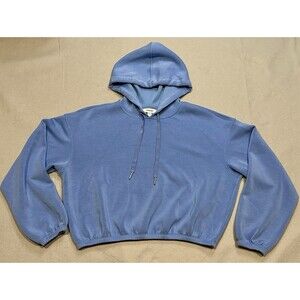 SPANX® AirEssentials Cropped Cinched Hoodie Women’s Size Small Cornflower Blue